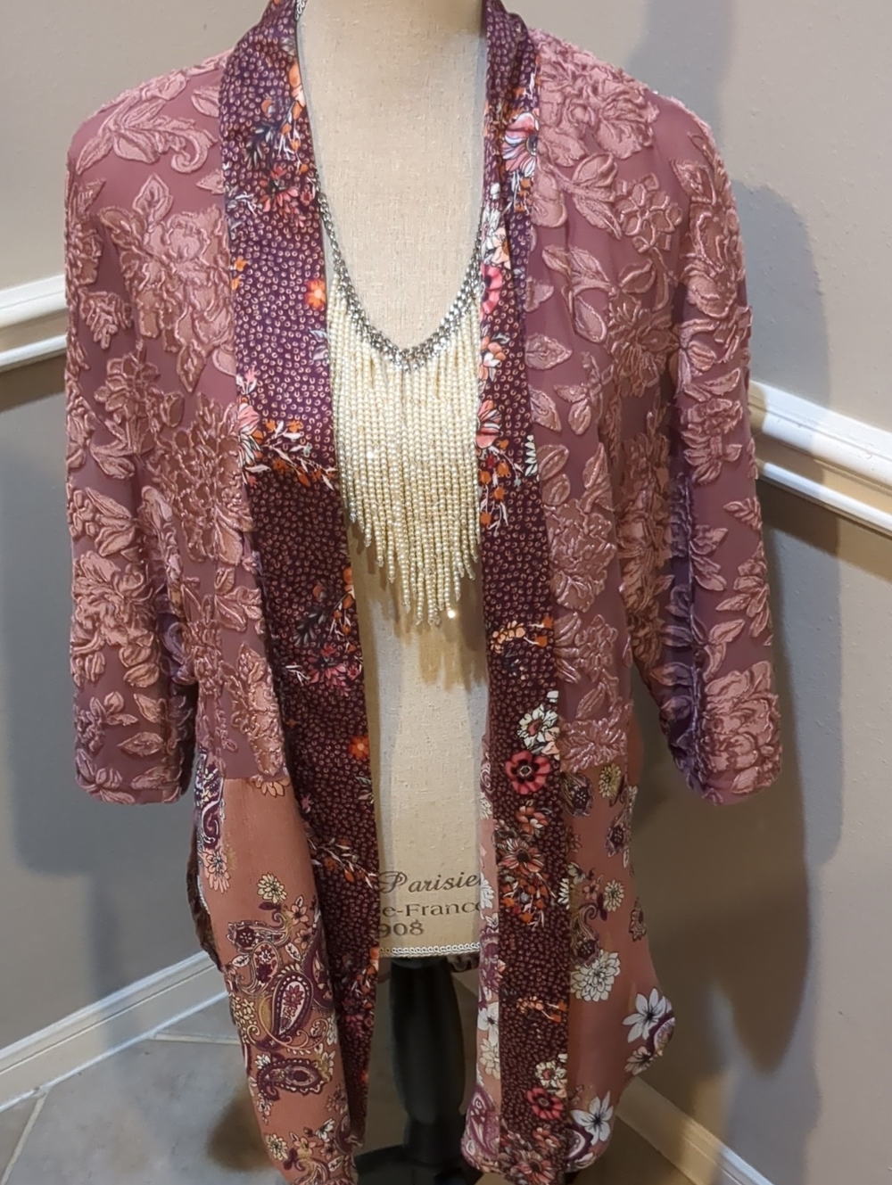 ivy jane Mauve Floral Kimono Jacket